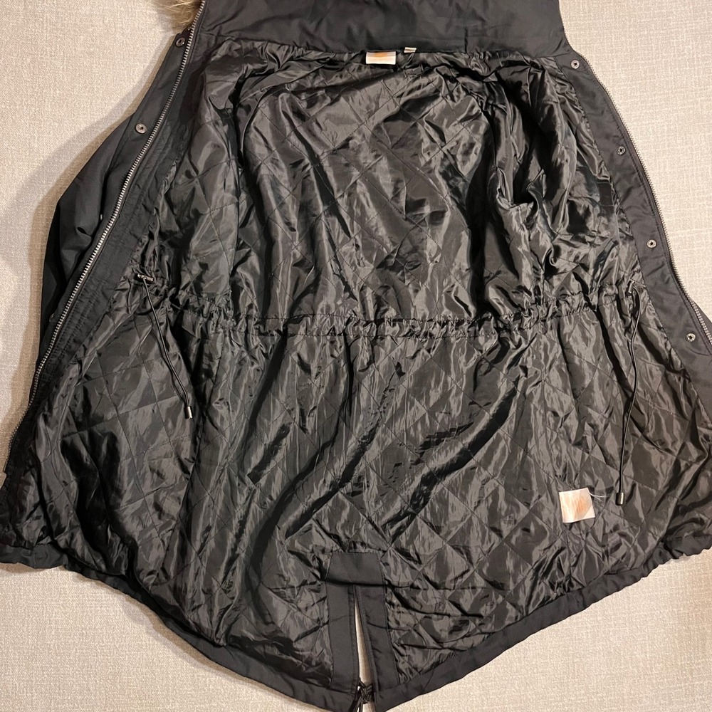 NUVANO Womens Black Faux Fur Hood Parka Winter Jacket Coat Size M - Picture 5 of 9